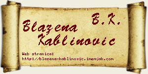 Blažena Kablinović vizit kartica